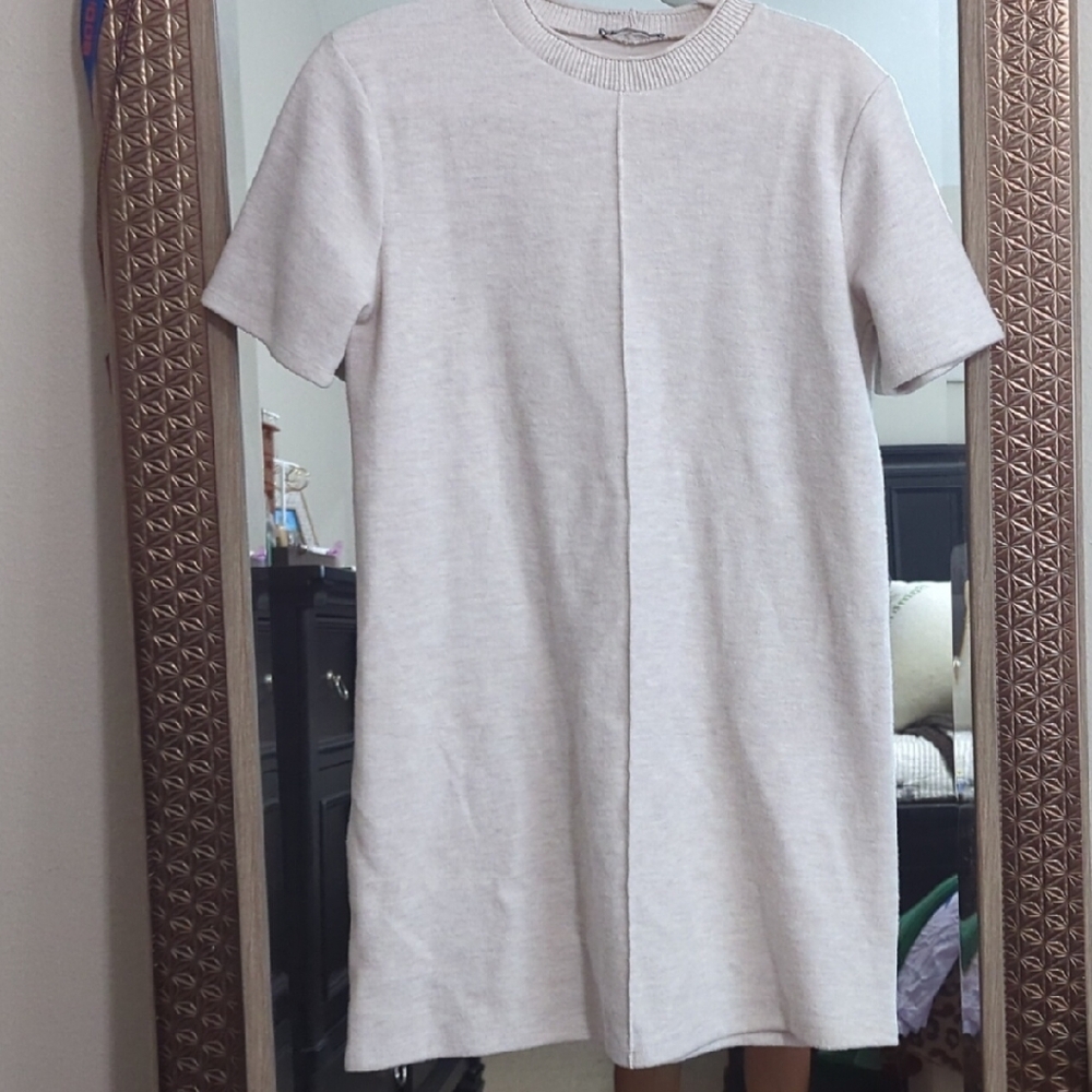 Zara Cream Short Sleeve Dress